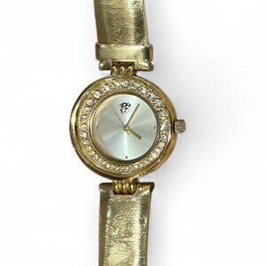 Vintage ELIZABETH TAYLOR White‎ Diamonds Gold Tone Rhinestone Crystal Watch